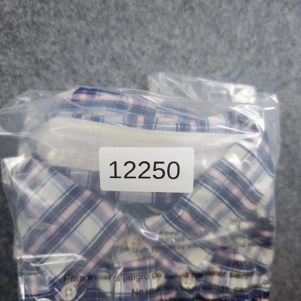 Charles‎ Tyrwhitt Shirt Mens Small Extra Slim Fit Blue Pink Plaid Long Sleeve